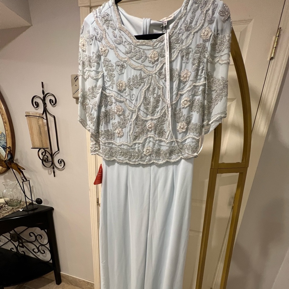 Elegant Light Blue Gown with Silver Embellishments ASOS